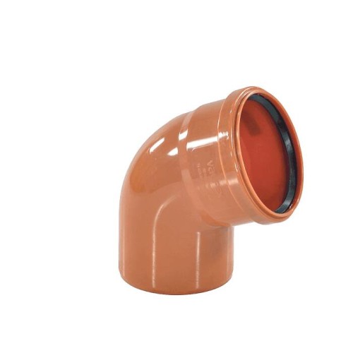 Отвод НПВХ (ПВХ) с раструбом Дн 110 87гр коричневый безнапорный в/к Aquaviva в Новосибирске