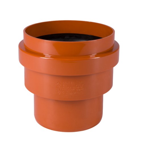 Переход НПВХ (ПВХ) Дн 125 коричневый безнапорный на гладкий конец керамической трубы Ostendorf KGUS в Новосибирске