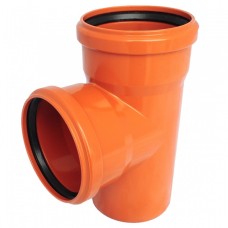 Тройник НПВХ (ПВХ) с раструбом Дн 315-200 87гр коричневый безнапорный в/к Ostendorf KGEA