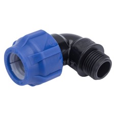 Отвод ПЭ компрессионный Дн 63-1 1/2" 90гр Ру-10 НР (НАР) RTP (РосТурПласт)