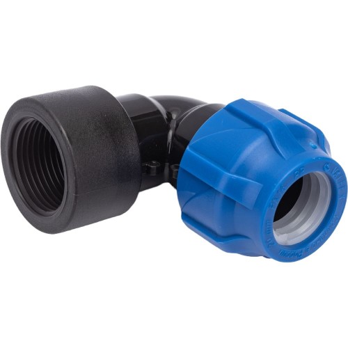 Отвод ПЭ компрессионный Дн 63-1 1/4" 90гр Ру-10 ВР (ВН) RTP (РосТурПласт) в Новосибирске