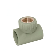 Тройник PP-R комбинированный серый ВР (ВН) Дн 25-1/2" с креплением Wavin Ekoplastik