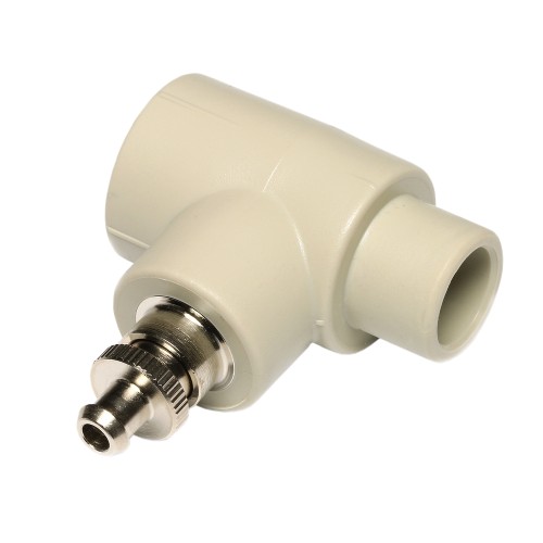 Штуцер PP-R серый с выпускным вентилем Дн 20 Wavin Ekoplastik в Новосибирске