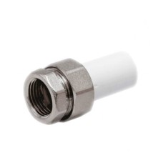 Соединитель PP-R с накидной гайкой Дн 25-1" белый Pro Aqua