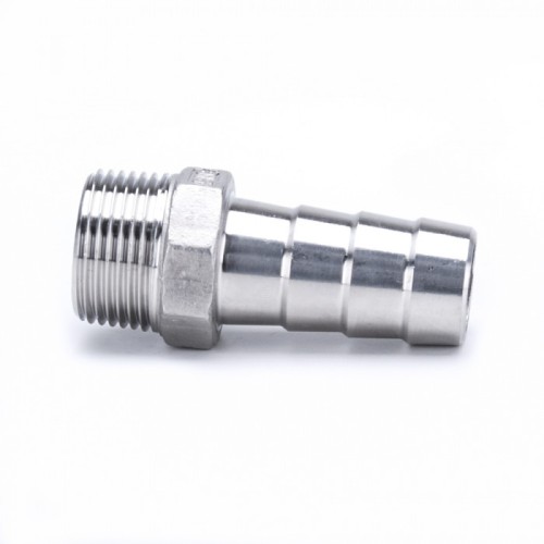 Штуцер нержавеющий под шланг елочка НР Ру 16 AISI 304 15 мм 1"