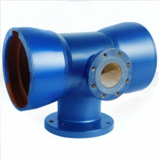 Тройник с пожарной подставкой раструб-фланец ППТРФ ВЧШГ с ЦПП Ду 600-500