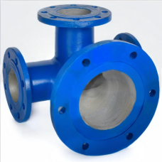 Тройник с пожарной подставкой фланцевый ППТФ Ду 600-400 ВЧШГ с ЦПП цинк+AL ГОСТ ISO 2531-2012