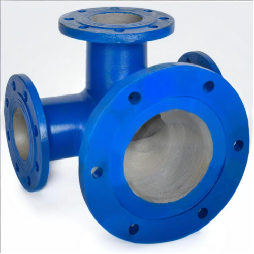 Тройник с пожарной подставкой фланцевый ППТФ Ду 500-500 (L=1000-500) ВЧШГ с ЦПП цинк+AL ГОСТ ISO 2531-2012 в Новосибирске