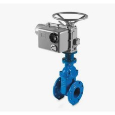 Задвижка чугунная фланцевая с электроприводом ГЗ-А.100/24 400В и обрезиненным клином Rushwork 115 150 мм