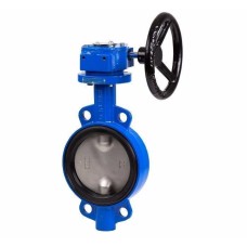 Затвор с нержавеющий диском и редуктором межфланцевый 1,6 МПа PTFE VP4449R GGG50 Tecofi 150 мм