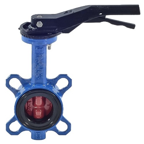Затвор ручной с чугунным диском и рукояткой межфланцевый 1,6 МПа EPDM VPI4448 GGG50 Tecofi 250х67,5 мм в Новосибирске